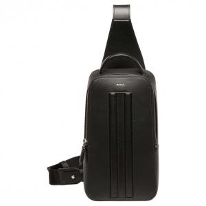 BALLY Возрождённая кожаная сумка-кошелёк через плечо мужская чёрная