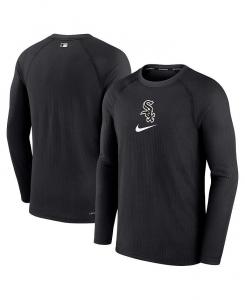 Мужская черная футболка Chicago White Sox Authentic Collection Game Raglan Performance с длинным рукавом Nike, черный