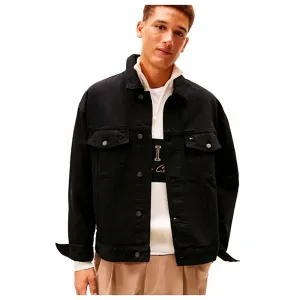 Джинсовая куртка-тракер Tommy Hilfiger Relaxed Washed Denim, черный