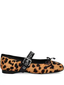 Туфли с пряжкой и леопардовым принтом Jeffrey Campbell, коричневый