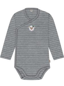 Normani Outdoor Sports Детский боди из шерсти мериноса, боди с длинными рукавами и запахом, серые в полоску