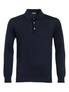 Трикотажное поло на трех пуговицах Franzese Collection, синий