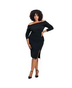 Женское платье Collette с открытыми плечами и присборенной талией AVENUE, Black