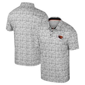 Мужская черная футболка polo Oregon State Beavers It's Time! Allover Print Colosseum