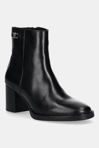 Кожаные ботильоны Stacked Heel Leather Ankle Boot Tommy Hilfiger, черный