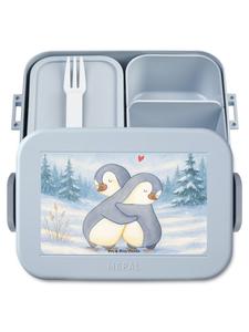 Mr. & Mrs. Panda Ланчбокс с изображением милого пингвина, без надписи, пастельно-голубого цвета