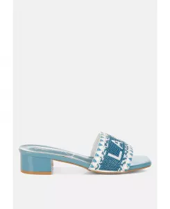 Босоножки Vacay Babe Lake Como на плоской подошве с бисером London Rag, синий