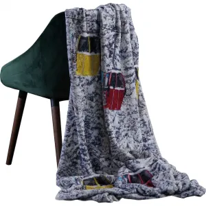 Плед Enni с романтическим заснеженным зимним лесным пейзажем, уютный плед Apelt, мультиколор/белый