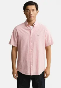 Полосатая рубашка из жатой ткани с коротким рукавом Gant, Rose Pink