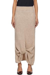 Lauren Manoogian Бежевая юбка-миди с узлом