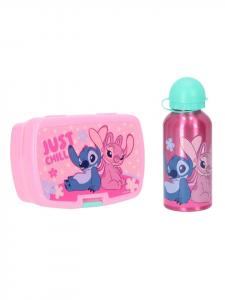 Lilo & Stitch Ланч-бокс Lilo & Stitch с бутылкой для воды объемом 400 мл, розовый
