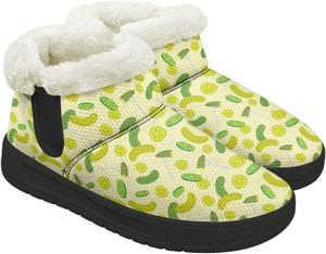 Зимние зимние ботинки для женщин удобные теплые утепленные уличные короткие ботинки до щиколотки Gdxynsmny, Cucumber Lemon