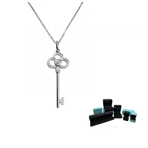 TIFFANY & CO. Коллекция Keys 18-каратное белое золото ожерелье женское серебристое