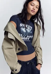 Футболка с коротким рукавом и принтом Bershka, Royal Blue