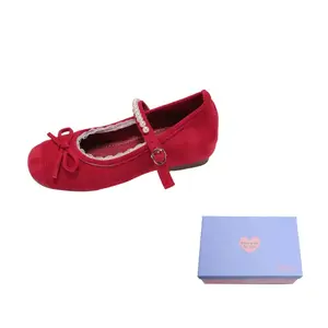 Xingdiman Красные женские балетки Мэри Джейн, цвет Red