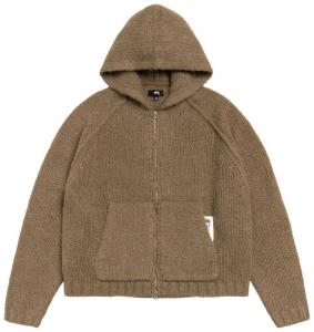 Толстовка Stussy Chunky Knit Zip Hoodie, синий