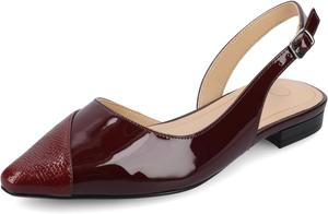 Женские туфли-слингбек Journee с пряжкой, твидовые, на устойчивом каблуке, закрытый носок, с комфортной пеной, модель Daphnne Journee Collection, темно-красный