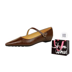 BIGTREE Туфли Мэри Джейн для женщин в темно-коричневом цвете с подарочной сумкой, цвет Dark Brown+Shopping Bag