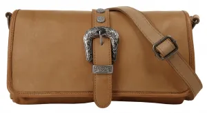 Сумка через плечо сорок°, натуральная кожа, производство Италия Forty°, цвет Cognac