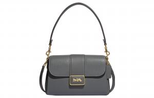 COACH Гранитная женская сумка-кроссбод среднего размера из кожи Грейс Ков с аппликацией из овчины