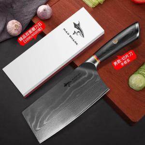 Mad Shark Нож для мяса немецкий из дамасской стали, профессиональный поварской нож для дома + мусат двойной молибденовый 1000/6000