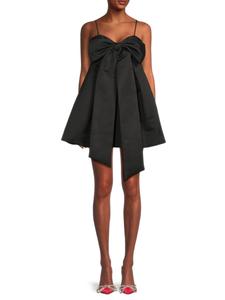 Мини-платье Rose Baby Doll с драпировкой из атласа Amur, черный