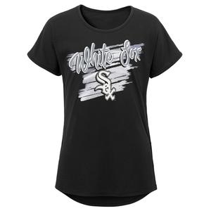 Молодежная черная футболка Chicago White Sox Dream с круглым вырезом для девочек Outerstuff