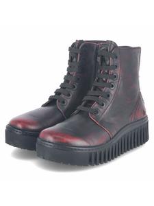 Ботинки на шнуровке красного цвета *art