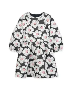 Платье для девочки синего цвета с длинными рукавами Kenzo Kids
