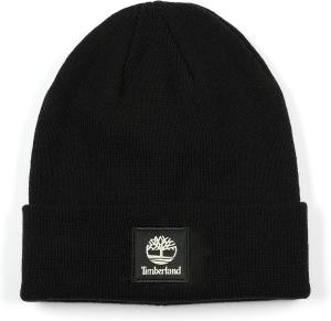 Timberland мужская шапка с манжетой и тональной нашивкой, Black