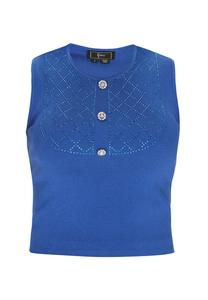 Вязаный топ faina Fashion Look, цвет Cobalt blue/Light blue