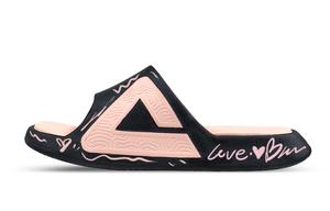 PEAK Тапочки-слайды Basketball Culture Series, нескользящие, устойчивые к запахам и истиранию, унисекс, черно-розовые