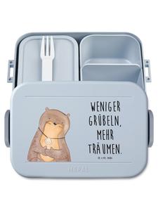 Mr. & Mrs. Panda Бокс для бенто с рисунком панциря выдры и надписью, пастельно-голубой цвет