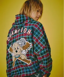 Мужская толстовка с капюшоном и нашивками GALFY/Galfy в клетку Select Brands, цвет Wine