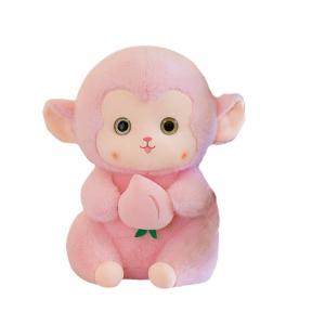 Плюшевая обезьянка с грецким орехом для обнимашек OU DI PIG, розовый