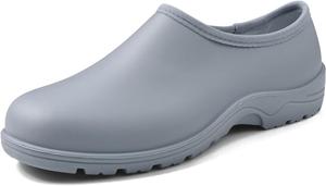 Водонепроницаемые садовые туфли DKSUKO для женщин, туфли без шнуровки, короткие ботинки до щиколотки для работы и садовые сабо с комфортной стелькой, серый