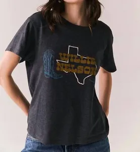 Футболка с изображением техасских сапог Вилли Нельсона, винтажная, черная Chaser