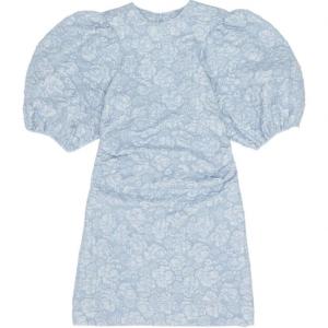 GANNI Женское платье с коротким рукавом небесно-голубого цвета