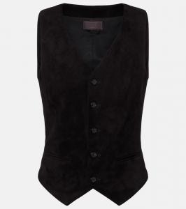 Кожаный жилет Capone из замши Stouls, Black