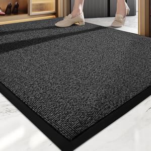 Dajiang Ковер 70х110 см для входной двери, серо-серебристый, с петлевым ворсом для удаления пыли, нескользящий, легко чистить
