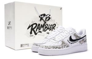 Nike Кроссовки для скейтбординга Air Force 1 Abrasion Resistant Low Top унисекс черно-белые