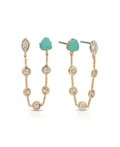 Двойные серьги-гвоздики с бирюзой Ettika, gold