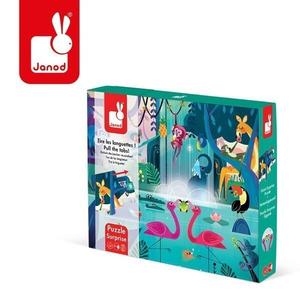 Янод, пазл с сюрпризом Праздник в джунглях, 20 шт. Janod