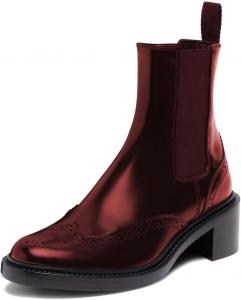 Женские ботинки miss left с крыльями, эластичные челси, круглый носок, низкий каблук, удобные для повседневной носки, размер 4-16 US, Dark Red