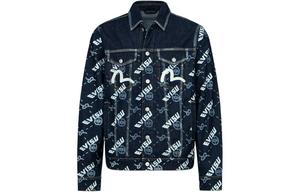 Джинсовая куртка мужская джинсовая синяя Evisu, синий