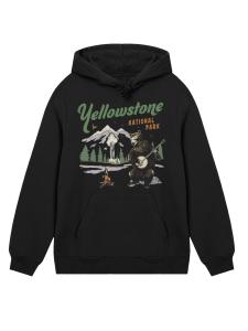 Толстовка F4NT4STIC US National Parks Yellowstone Bear Playing Banjo, черный