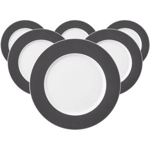 Обеденная тарелка Speiseteller No Limits Moments ø 28,1 см, набор из 6 шт., бело-серая Seltmann Weiden, Weiß-grau