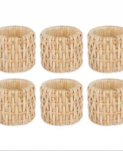 Набор из 6 колец для салфеток из ротанга Design Imports, Rattan