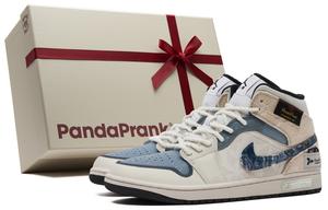 Jordan Air 1 дышащие мид-топ винтажные баскетбольные кроссовки мужские beige white blue