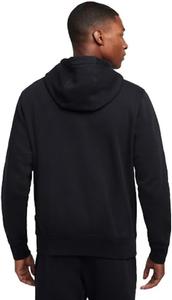 Мужская флисовая толстовка с капюшоном Nike Sportswear Club с золотой вышивкой, Black/Gold